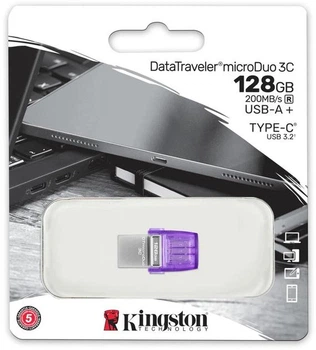 Флеш накопичувач KINGSTON microDuo 3C dual USB-A+USB-C (DTDUO3CG3/128GB)