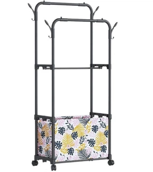Напольная стойка для одежды RIAS Multifunctional Shoe And Hat Rack с колесиками 175x57x34 см Black (3_08462)