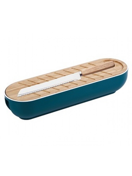 Хлібниця Bergner 40*11,8*8,3 см., пластикова, бамбукова кришкака для нарезки