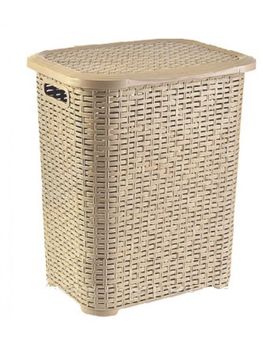 Корзина для белья 45 л Tuffex "Ротанг", 31,5*41*47,5 см (бежевый)