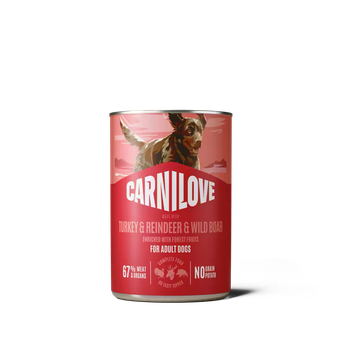 Влажный корм Carnilove Turkey & Reindeer & Wild boar для собак, паштет Индейка, оленина и дикий кабан 400 г