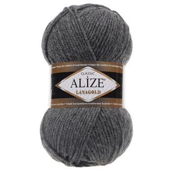 Пряжа ALIZE Lanagold, 182 темно-сірий меланж