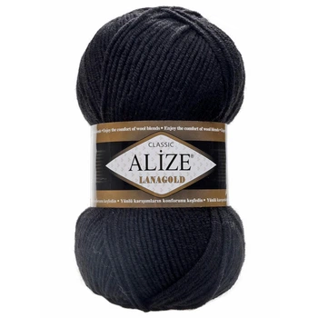 Пряжа ALIZE Lanagold, 60 черный