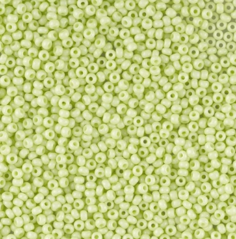 Бисер чешский Preciosa 03153 меловой, светло-салатовый (10 г)