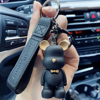 Брелок Ведмедик у формі ведмедя Bearbrick чорний