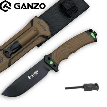 Ніж Ganzo G8012V2-DY Коричневий з паракордом