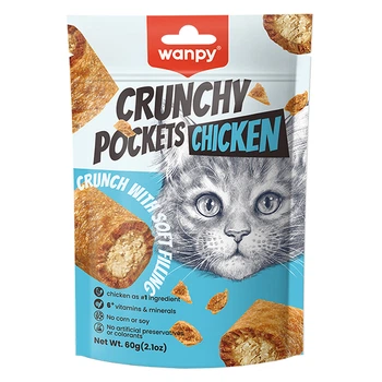 Лакомство Wanpy Crunchy Pockets Chicken для кошек с курицей, 70г (6927749811640)