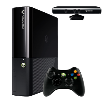 Набір Консоль Microsoft Xbox 360 E Freeboot 250GB Black + 5 Вбудованих Ігор Б/У + Геймпад Бездротовий + Сенсор Руху Дротовий Kinect