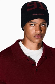 Мужская вязаная шапка Armani Exchange one size Черный (152451)