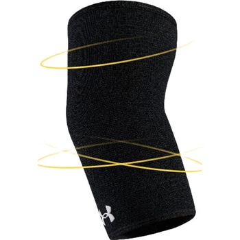 Налокотник Under Armour Sports для мужчин и женщин, защита для рук во время занятий фитнесом, баскетболом и бадминтоном, компрессионная дышащая поддержка локтя, черный, размер M.