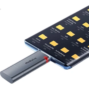 Твердотільний USB-флеш-накопичувач ThinkPlus Lenovo 256 ГБ, швидкість читання до 500 МБ/с, два інтерфейси USB 3.2 та Type-C, велика ємність, сумісний із телефонами та комп'ютерами, універсальний флеш-накопичувач, серія TSU303