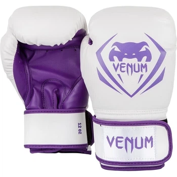 Перчатки боксерские VENUM Competitor для муай-тай и саньда, бело-фиолетовые, 10 унций