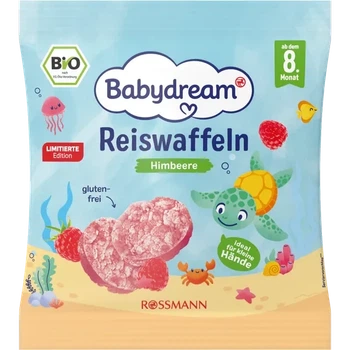 Рисові коржики зі смаком малини, для дітей з 8 місяців, TM Babydream, 35 грам