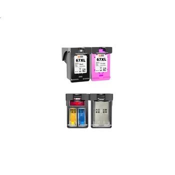 Набор многоразовых чернильных картриджей Lingyin HP 67XL для принтеров HP Deskjet 2721 2723 6020 6052 6055 6420 6452 6022 6030 6032