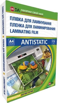 Плівка для ламінування, А4, 175 мкм, глянсова, 100 од, D&A Art Antistatic (11201011211YA)