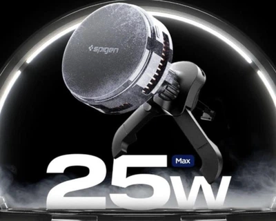 Автомобильный держатель Spigen Cryomax Qi2.2 25W MagSafe Car функция сверхбыстрой зарядки с активным охлаждением (необходим адаптер зарядки 45 Вт)