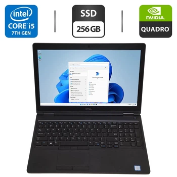Мобільна робоча станція Dell Precision 3520 / 15.6" (1920x1080) IPS / Intel Core i5-7300HQ (4 ядра по 2.5 - 3.5 GHz) / 16 GB DDR4 / 256 GB SSD / nVidia Quadro M620, 2 GB GDDR5, 128-bit / WebCam б/в