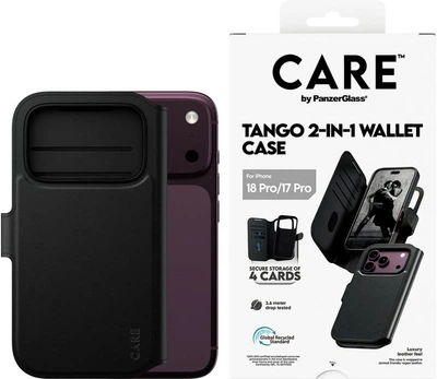 Etui z klapką CARE by Panzer Glass Tango 2-in-1 Wallet Case Black w. MagSafe do Apple iPhone 17 Pro (CR60139)