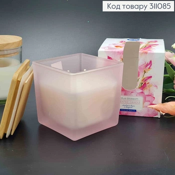 Аромасвічка в стакані з кришкою (2 гноти) Lotus blossom, Bispol, 26год., 160грам