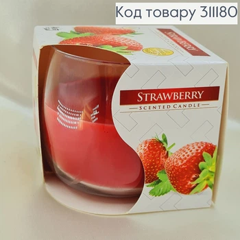Аромасвечка стакан BISPOL Клубника 130 г/24 часов