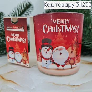 Аромасвечка стакан BISPOL Счастливого Рождества 100 г/22 часов