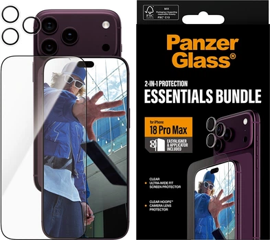 Захисний набір Panzer Glass 2-in-1 Essentials Bundle для Apple iPhone 17 Pro Max Transparent (PG34154)