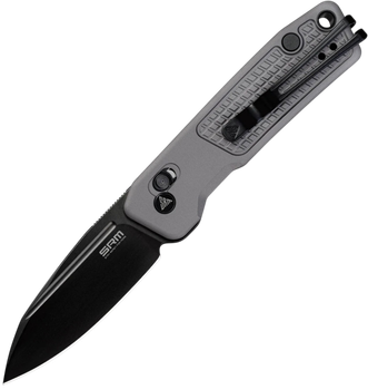 Нож SRM Scout 7229-AK складной карманный Ambi-Lock Sandvik 14C28N / Алюміній 6.9 см Серый
