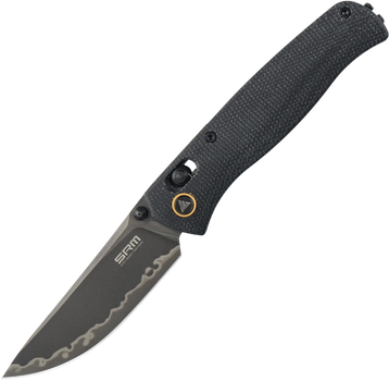 Нож SRM Medal 255L-MB3 складной туристический Ambi Lock 140Cr / Micarta 8.2 см Черный