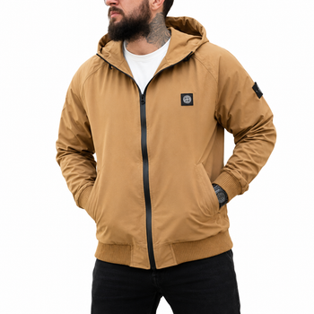 Куртка мужская Stone Island карман бежевая 4 ДЛ7036, городская весенняя, водоотталкивающая, эластичная M