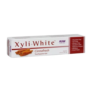 Зубна паста NOW Xyli White гелева з ксилітом та маслом чайного дерева кориця 181 г