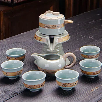 Набор для чайной церемонии Lesko #07 Шепот бамбука для приготовления чая гайвань пиалы с чайником на 6 персон