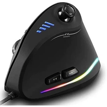 Вертикальная игровая мышь Zelotes C18 проводная RGB 10000 DPI 11 программируемых кнопок