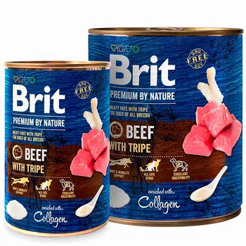 Консервы Brit Premium by Nature консервы для собак, говядина/рубец - 400 грамм, 6 шт 100411/8584-6sht