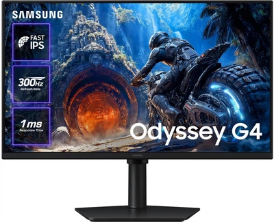 Монітор 27" Samsung Odyssey G4 (LS27HG400EIXUA) -- IPS Full HD / 300Гц / 1 мс (GTG) / 8-Bit / sRGB 99% / HDR10 / nVidia G-SYNC Compatible / AMD FreeSync Premium / Black Equalizer / Pivot