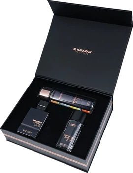 Набір унісекс Al Haramain Amber Oud Private Edition Парфумована вода 75 мл + Парфумована вода 30 мл + Спрей для тіла 250 мл (6291106816587)