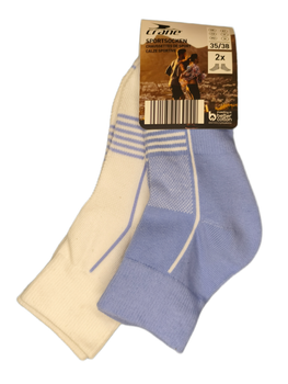 Жіночі спортивні шкарпетки Crane Sportsocken 35-38р біло-блакитні 2 пари