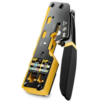 Кримпер RIAS 6088 многофункциональный для Ethernet-кабелей Pass Through Black-Yellow (3_08424)