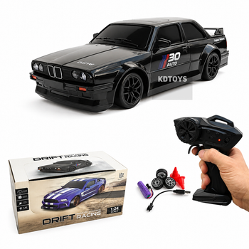 Машинка для дрифта на радиоуправлении БМВ М3 4WD дрифт машина BMW M3 свет, неоновая подсветка 21 см Черный