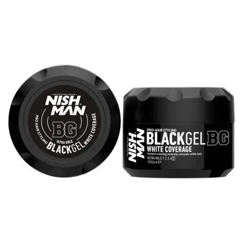 Гель для маскировки седых волос Nishman Black Gel White Coverage 300 мл