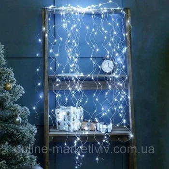 Гирлянда Конский хвост от сети, 2,5 м, 20 нитей, 500 LED, Холодный белый