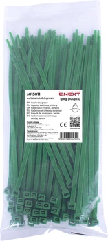 Кабельная стяжка (хомут) 3х60мм E.NEXT e.ct.stand.60.3.green (100шт), зеленая (s015011)