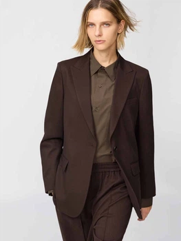 Піджак класичний подовжений жіночий Uniqlo 59409971 S Коричневий (1160911008)