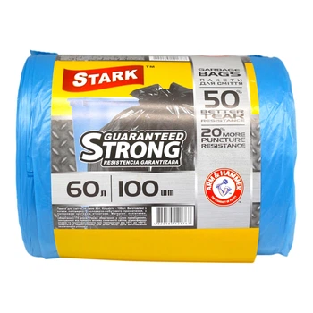 Пакети для сміття міцні 60 л Stark 100 шт (сині)