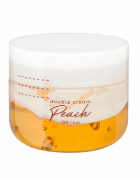 Двофазний крем для тіла Double cream Peach Deliplus з гіалуроновою кислотою та екстрактом персика, 300 мл
