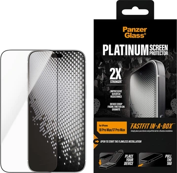 Захисне скло Panzer Glass Platinum Screen Protector w. FASTFIT IN-A-BOX Apple iPhone 18 Pro Max/17 Pro Max Black (PG27659)