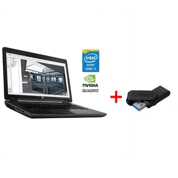 Мобільна робоча станція HP ZBook 17 G2 / 17.3" (1920x1080) TN / Intel Core i7-4710MQ (4 (8) ядра по 2.5 - 3.5 GHz) / 16 GB DDR3 / 256 GB SSD / nVidia Quadro K2200M, 2 GB GDDR5, 128-bit / WebCam / DVD-ROM / Win 10 Pro б/в + Подарунок Накопичувач 64GB