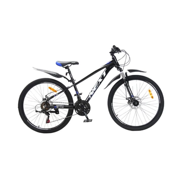 Велосипед горный алюминиевый 24 дюйма CrossBike Next 2025, рама 11" Черно-голубой (26СTA-005608)