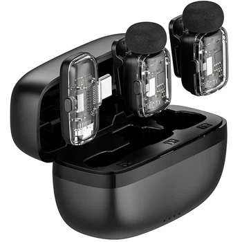 Петличный беспроводной микрофон WIWU WM008 Dual-mic ANC Type-C черный 0,142 кг