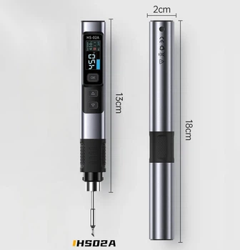 Портативний професійний смарт паяльник Fnirsi HS-02A-B 100Вт на 9-20В 100-450°С