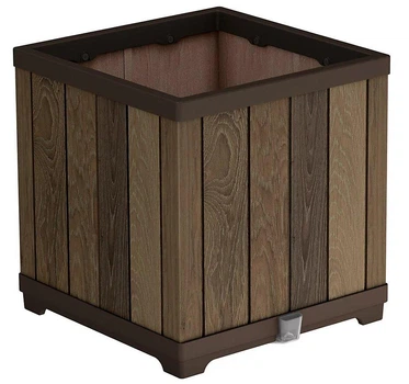 Горшок для растений Keter Deco square planter Walnut, коричневый